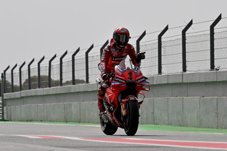 Francesco Bagnaia after the Portuguese Grand Prix Sprint // Photo by Michelin Motorsport