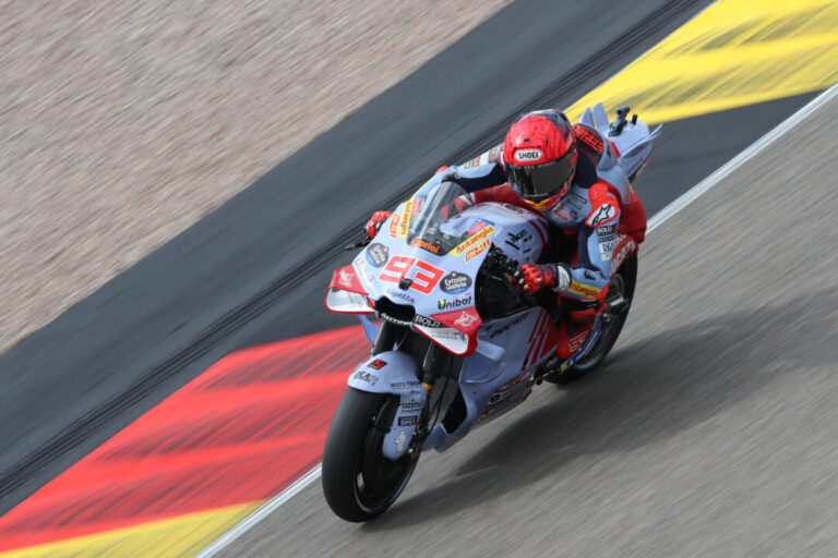 Marquez continued his run of bad luck at the Sachsenring crashing tow times on Practice Friday // Photo by Gold & Goose from the Red Bull Content Pool 