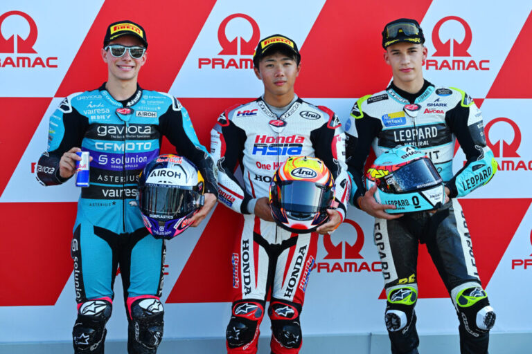 Taiyo Furusato takes his  maiden Moto3 pole position at Misano // Photo by Lukasz Swiderek