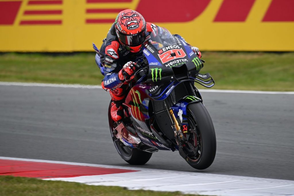 Fabio Quartararo riding Yamaha MotoGP bike during Hungarian Grand Prix