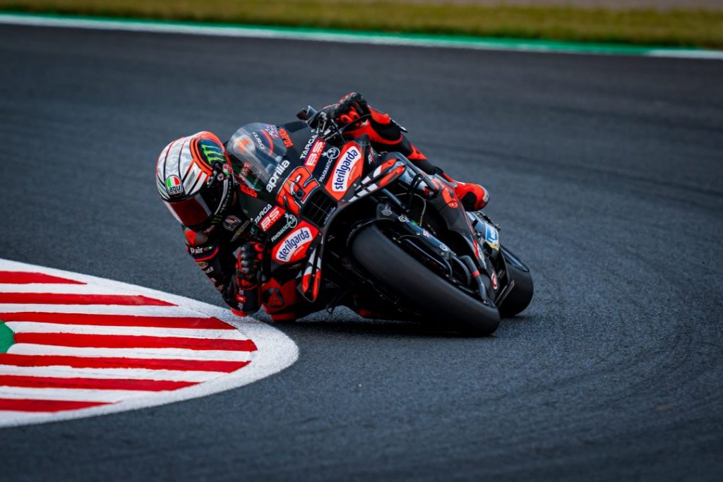 Marco Bezzecchi celebrates victory at Mandalika during MotoGP Sprint